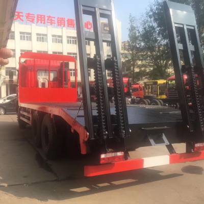 东风锦程30吨挖掘机平板车 专业勾机拖车出售，可定制货箱栏板