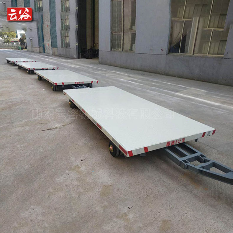 高效运输解决方案 3吨低底盘平板拖车叉车牵引后挂四轮同轨迹平板车详解